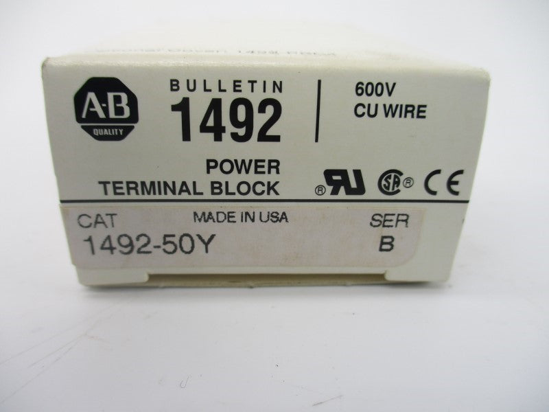 ALLEN BRADLEY 1492-50Y SER. B 600V (WH) NSMP