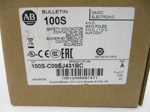 ALLEN BRADLEY 100S-C09EJ431BC SER. A 24VDC (BR/WH) NSMP
