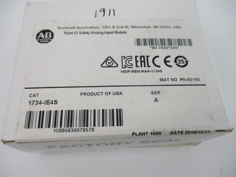 ALLEN BRADLEY 1734-IE4S SER. A DATE: 2019 NSFS