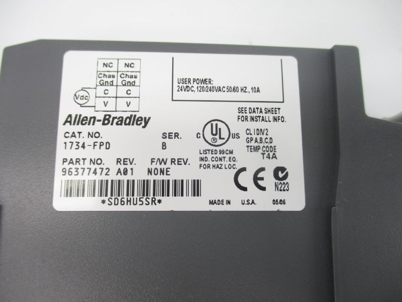 ALLEN BRADLEY 1734-FPD SER. B 120/240VAC 10A REV. A01 NSNP