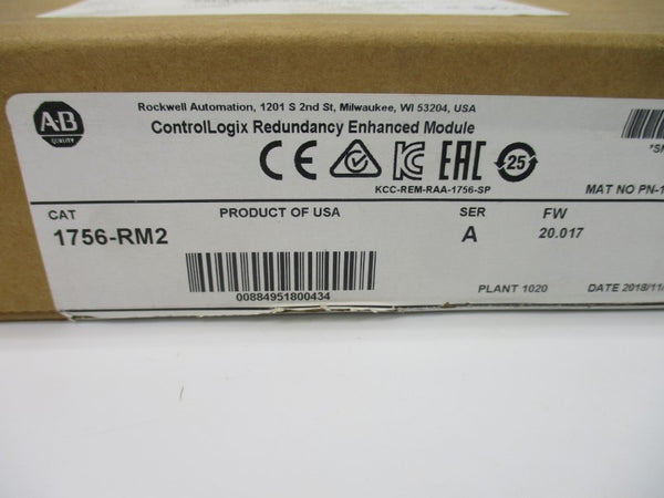 ALLEN BRADLEY 1756-RM2 SER. A F/W 20.017 24VDC NSMP