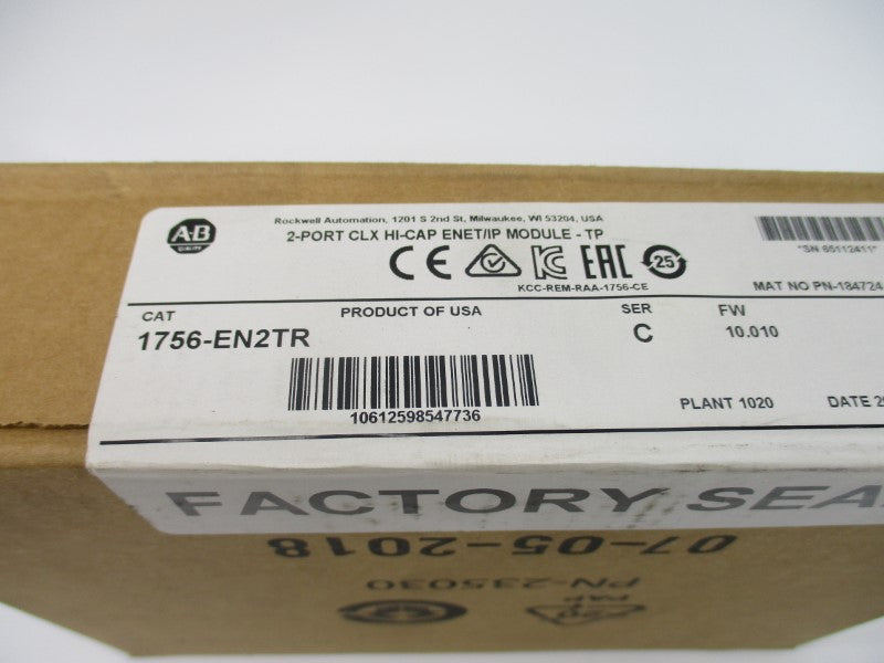 ALLEN BRADLEY 1756-EN2TR SER. C F/W 10.010 DATE: 2018 NSFS