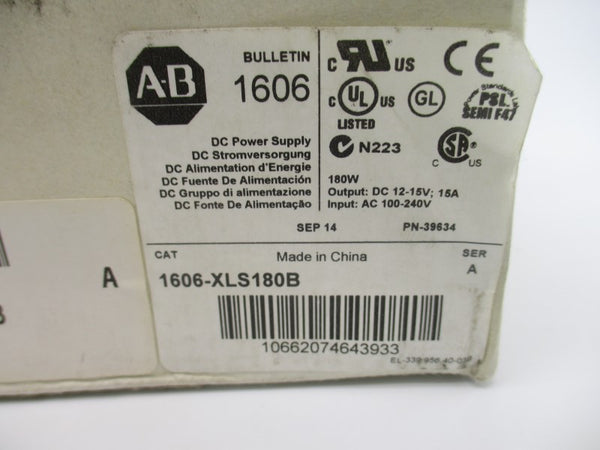 ALLEN BRADLEY 1606-XLS180B SER. A 100-240V 2.1-0.9A NSMP