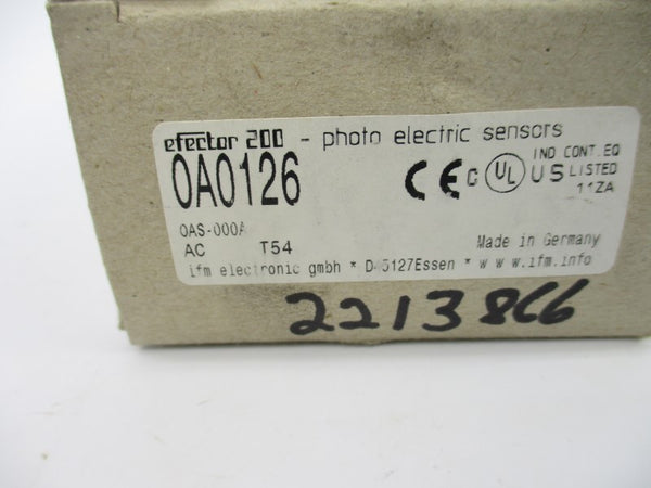 IFM EFECTOR OA0126 OAS-000A 20-250VAC/DC NSMP