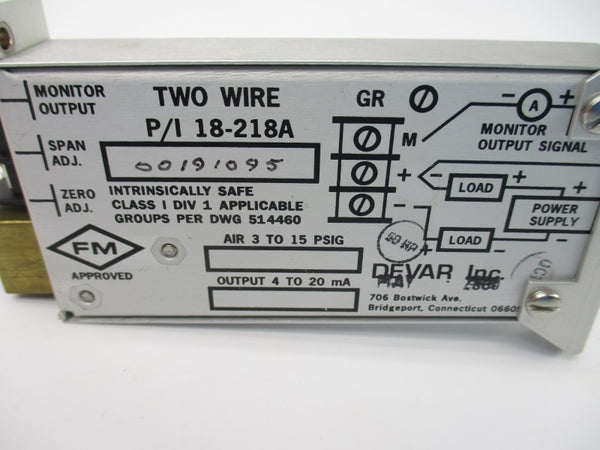 DEVAR 18-218A 3-15PSI NSNP