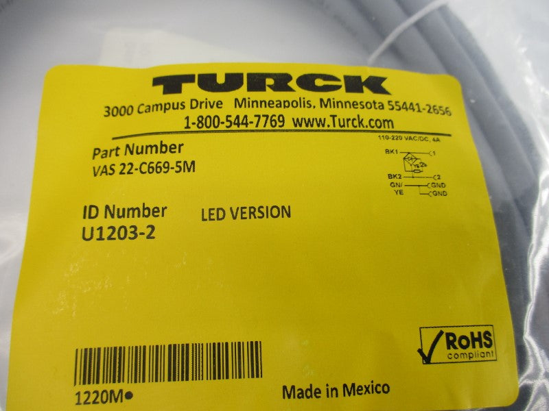 TURCK VAS22-C669-5M U1203-2 110-220VAC/DC NSMP