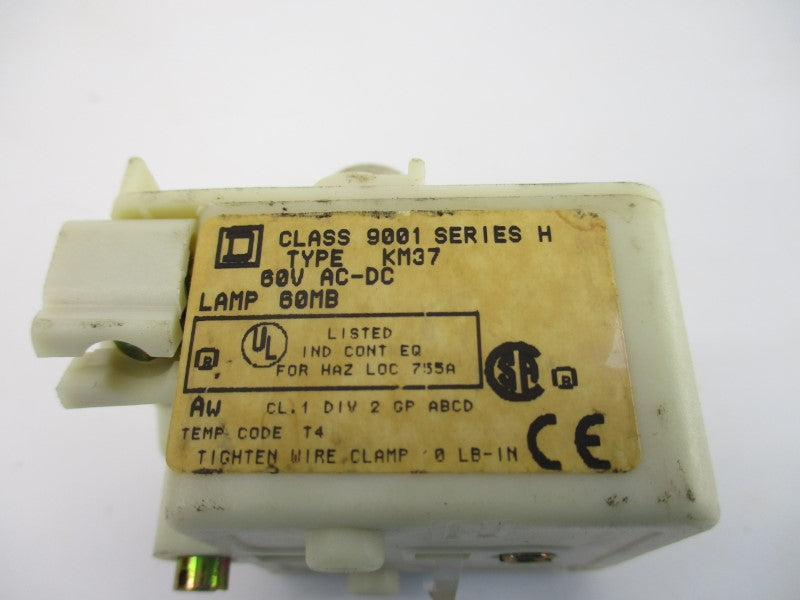 SQUARE D 9001KM37 SER. H 60VAC-DC (NO BULB) NSNP