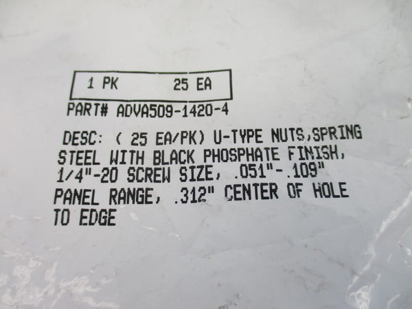 ADVANCED COMPONENTS ADVA509-1420-4 (PKG OF 25) NSMP