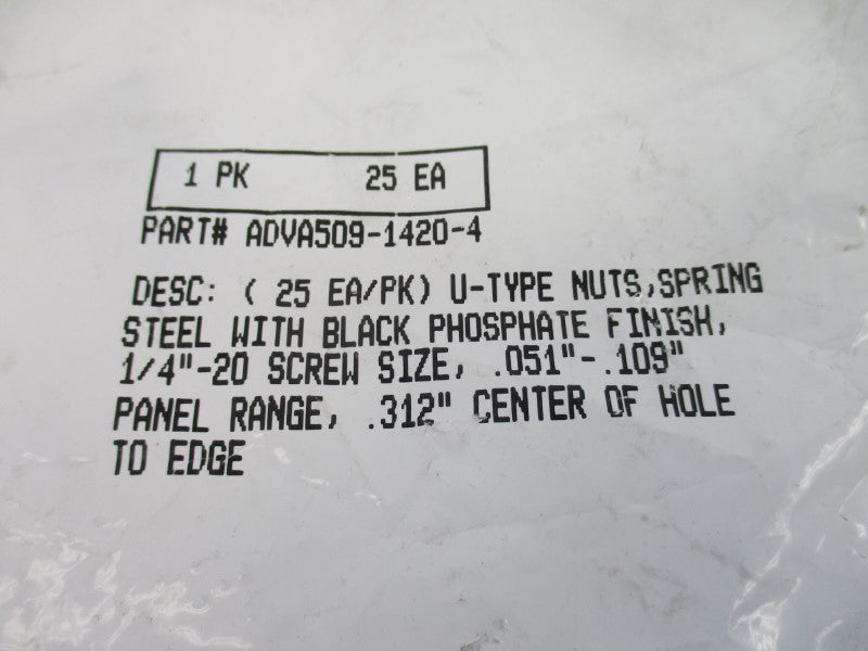 ADVANCED COMPONENTS ADVA509-1420-4 (PKG OF 25) NSMP