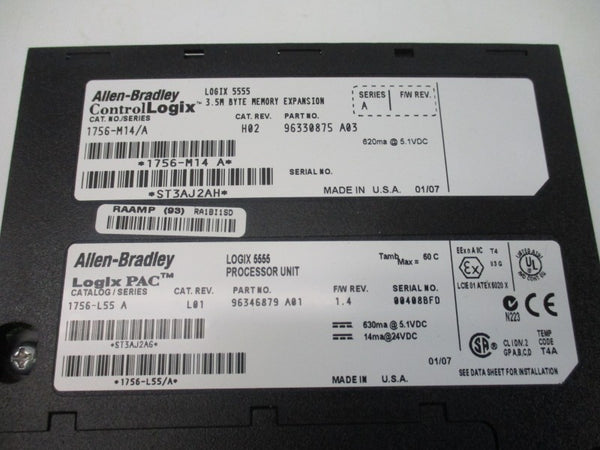 ALLEN BRADLEY 1756-L55M14 SER. A F/W 1.4 24VDC REV. L01 NSNP