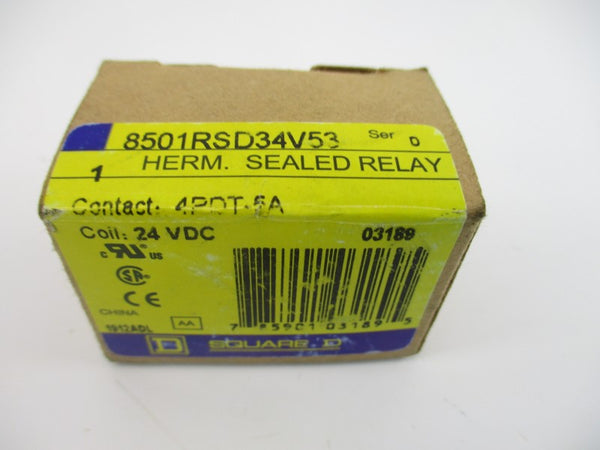 SQUARE D 8501RSD34V53 SER. D 24VDC 5A NSMP