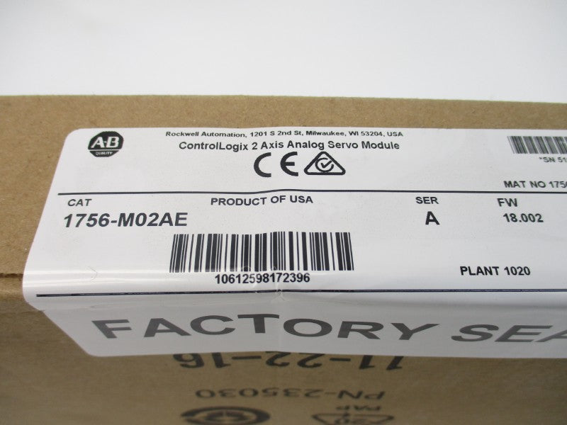 ALLEN BRADLEY 1756-M02AE SER. A F/W 18.002 DATE: 2016 NSFS