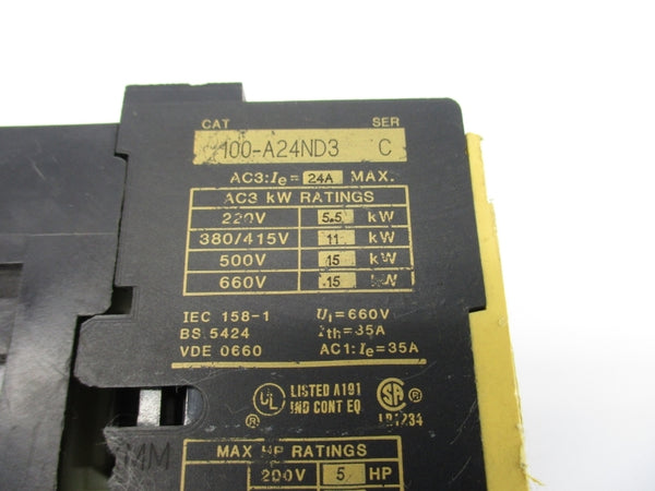 ALLEN BRADLEY 100-A24ND3 SER. C 550/600V 24A NSNP