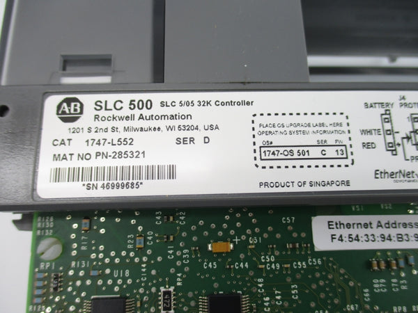 ALLEN BRADLEY 1747-L552 SER. D F/W 13 24VDC (NO KEY) NSNP
