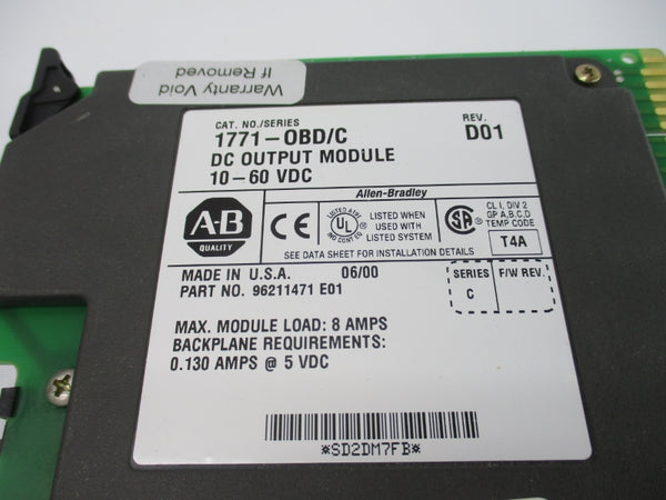 ALLEN BRADLEY 1771-OBD SER. C 10-60VDC REV. D01 UNMP