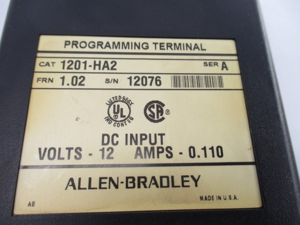 ALLEN BRADLEY 1201-HA2 SER. A F/W 1.02 12VDC 0.110A NSNP