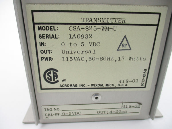 ACROMAG CSA-825-WM-U 115VAC NSNP