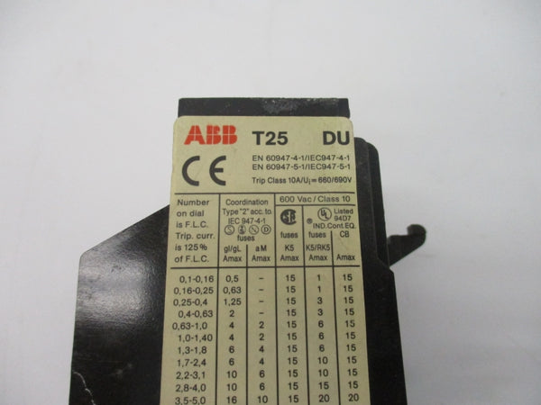 ABB T25DU 600VAC 2.2-3.1A NSNP