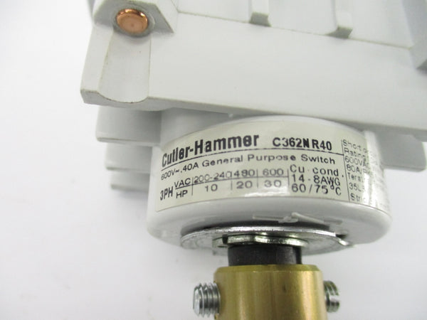 CUTLER HAMMER C362NR40 600V 40A NSNP