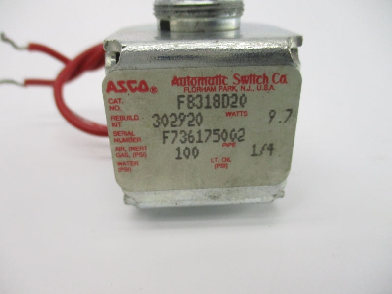 ASCO F8318D20 100PSI 1/4" NSNP