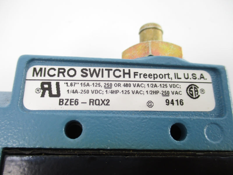 MICRO SWITCH BZE6-RQX2 480VAC 15A NSNP