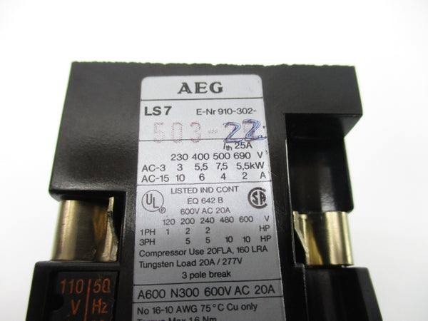 AEG 910-302-503-22 110/120V 20A NSNP
