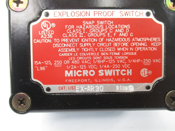 MICRO SWITCH EX-AR30 480VAC 15A NSNP