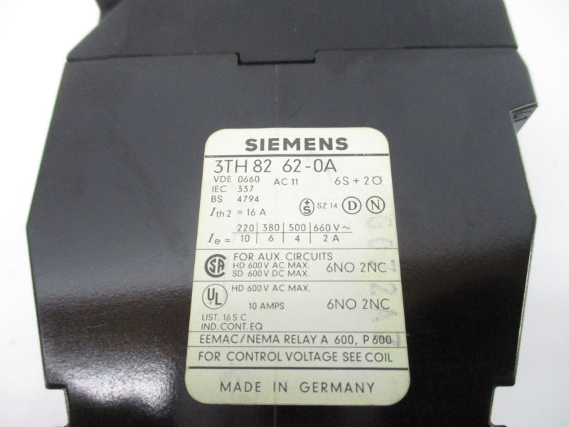 SIEMENS 3TH82 62-0A 115V NSNP