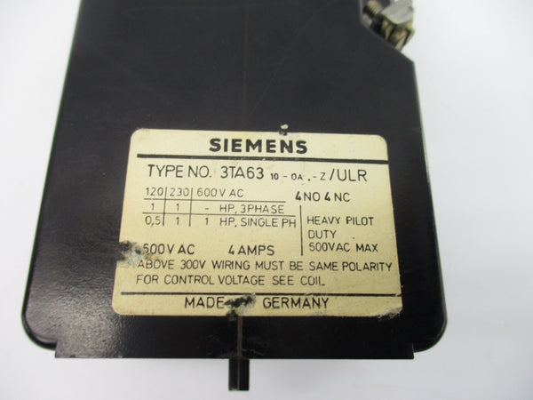 SIEMENS 3TA6310-0A-Z/ULR 110V NSNP