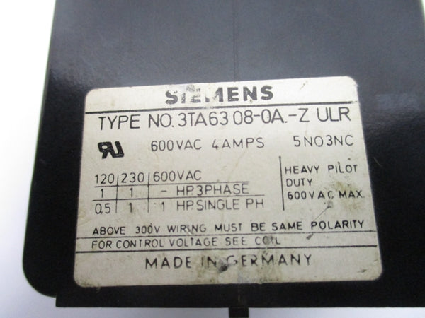 SIEMENS 3TA6308-0A-ZULR 115V NSNP