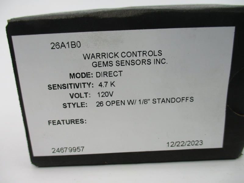 WARRICK CONTROLS 26A1B0 120V NSMP