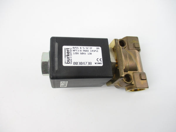 BURKERT 0255 A 5/32 EF BR NPT3/8 00304738 120V 145PSI NSMP
