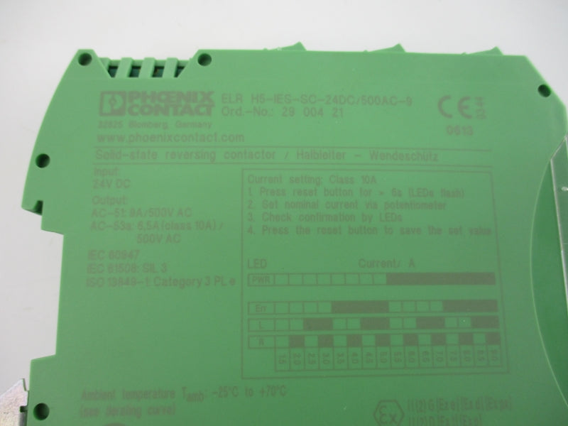 PHOENIX CONTACT ELR H5-IES-SC-24DC/500AC-9 29 004 21 24VDC NSNP