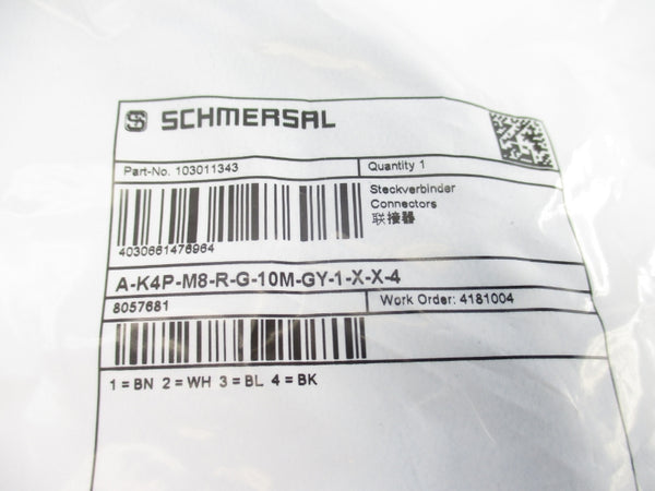 SCHMERSAL 103011343 A-K4P-M8-R-G-10M-GY-1-X-X-4 NSMP