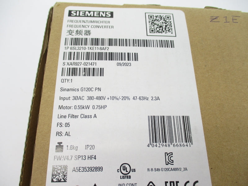 SIEMENS 6SL3210-1KE11-8AF2 380-480V 2.3A NSMP