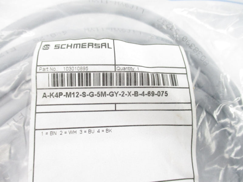 SCHMERSAL 103010895 A-K4P-M12-S-G-5M-GY-2-X-B-4-69-075 NSMP