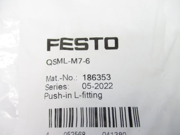 FESTO QSML-M7-6 186353 (PKG OF 10) NSMP