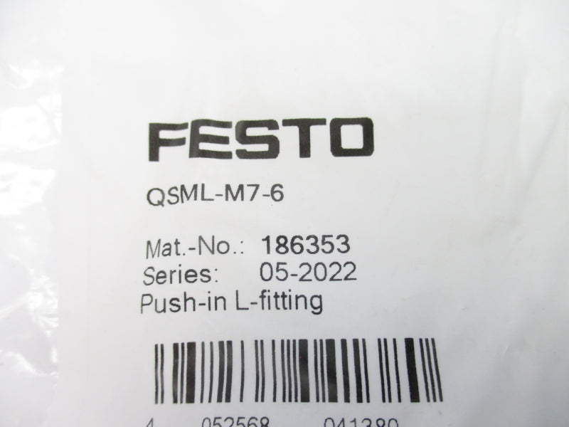 FESTO QSML-M7-6 186353 (PKG OF 10) NSMP