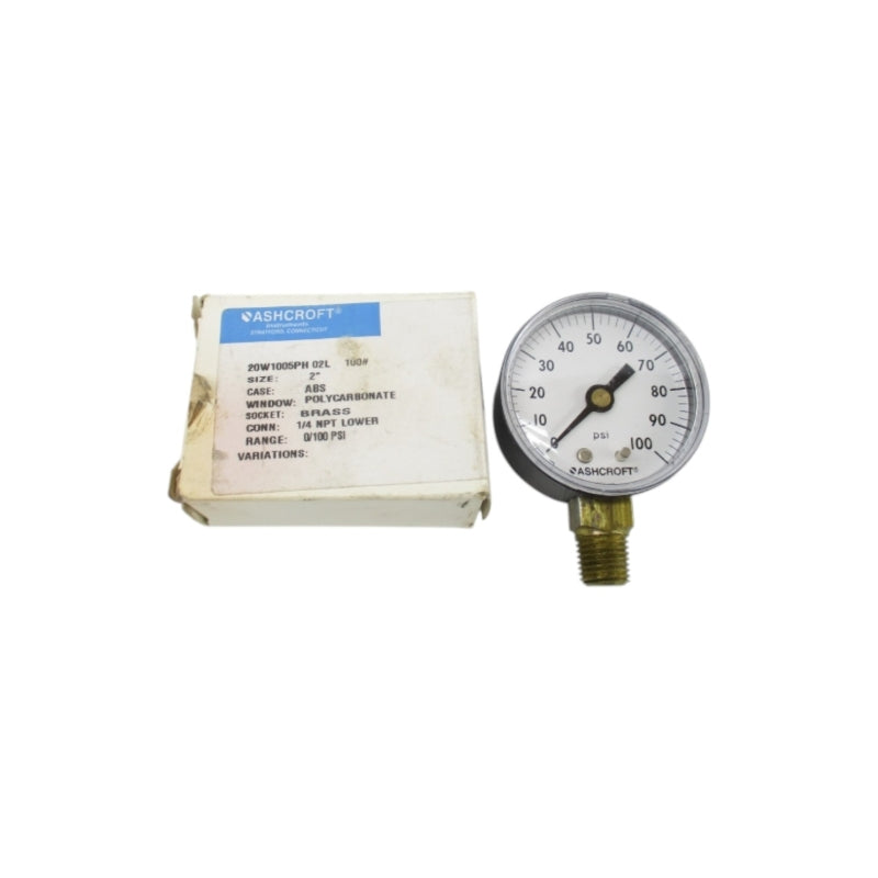 ASHCROFT 20W1005PH02L100# 0/100PSI 2" NSMP
