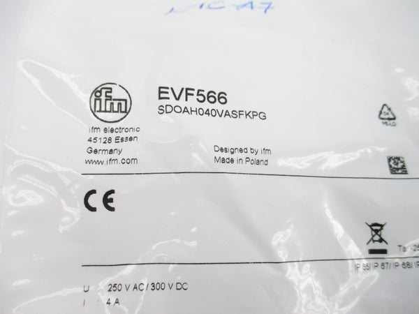 IFM EFECTOR EVF566 SDOAH040VASFKPG 250VAC 4A NSMP