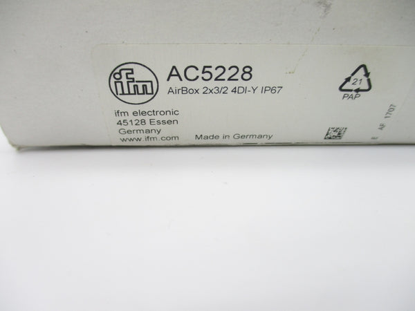 IFM EFECTOR AC5228 AIRBOX2X3/24DI-YIP67 NSMP