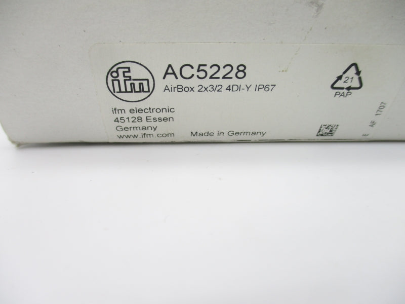 IFM EFECTOR AC5228 AIRBOX2X3/24DI-YIP67 NSMP