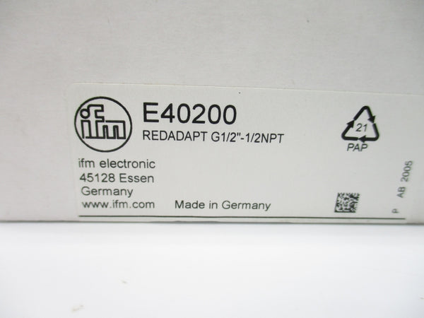IFM EFECTOR E40200 REDADAPTG1/2"-1/2NPT NSMP