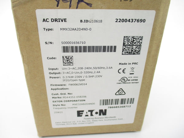 EATON MMX32AA2D4N0-0 208-240V 3.6A NSMP