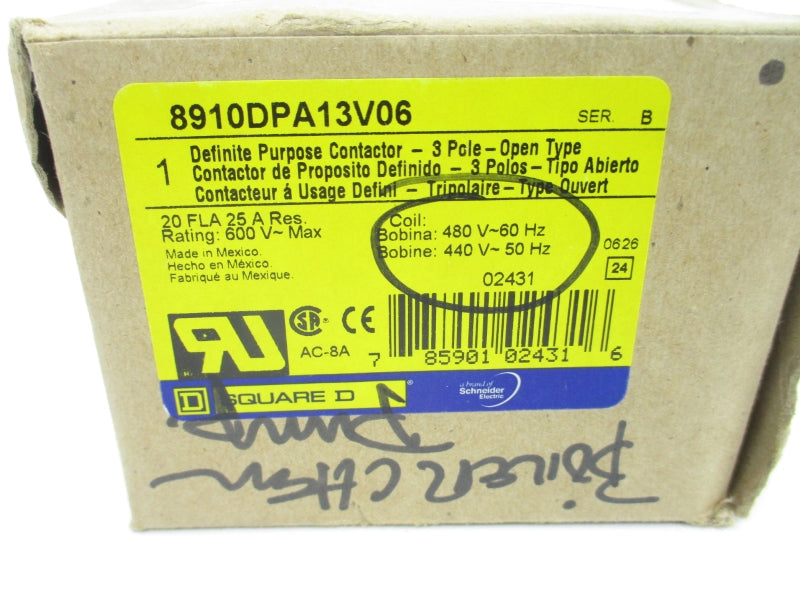 SQUARE D 8910DPA13V06 SER. B 440/480V 25A NSMP