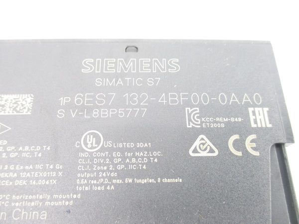 SIEMENS 6ES7132-4BF00-0AA0 24VDC 0.5A (AS PICTURED) NSNP