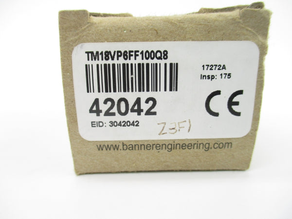 BANNER ENGINEERING TM18VP6FF100Q8 42042 10-30VDC NSMP