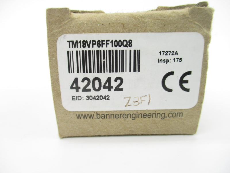 BANNER ENGINEERING TM18VP6FF100Q8 42042 10-30VDC NSMP