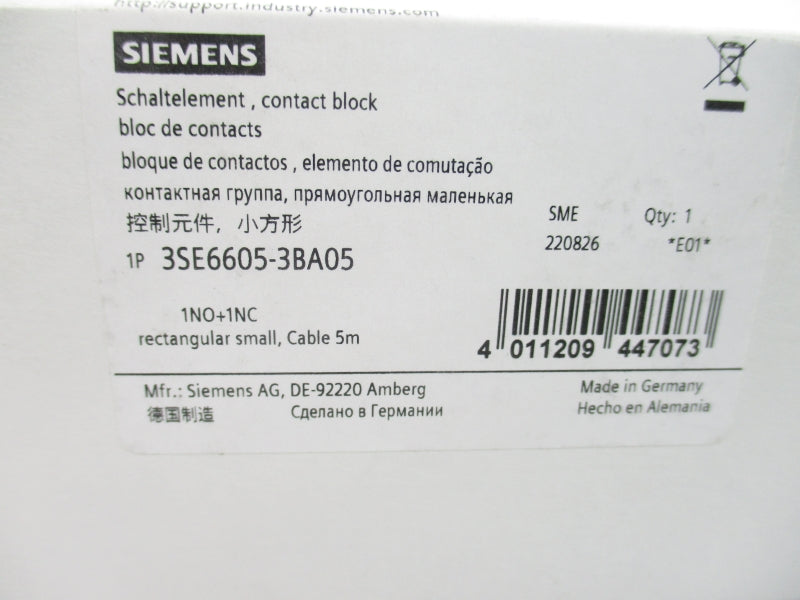 SIEMENS 3SE6605-3BA05 NSMP