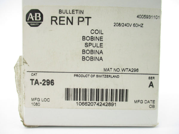 ALLEN BRADLEY TA-296 SER. A 208/240V (WH) NSMP
